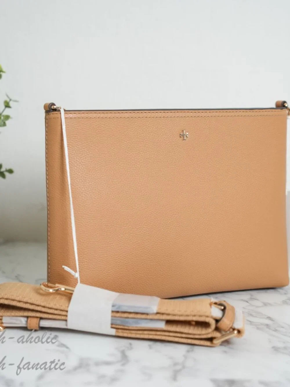Tory Burch Blake Swingpack Leather Crossbody Messenger 176874 Warm Biscuit NWT